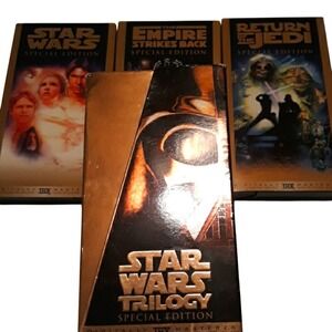 Star Wars Trilogy Special Edition VHS Box Set Gold 1997 THX Mastered 3-Tape‎ Set